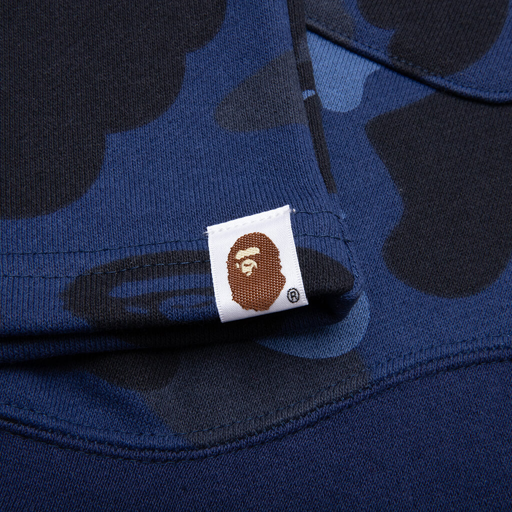 Color Camo Cutting Sweat Shorts - Navy