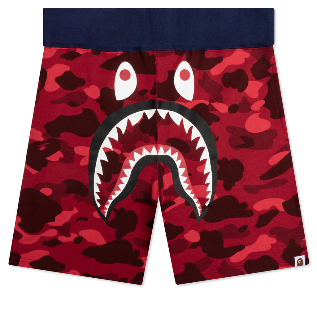 Crazy Camo Shark Sweat Shorts - Red