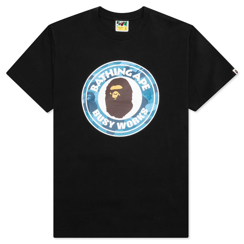 Honeycomb Camo Busy Works Tee - Black/Blue