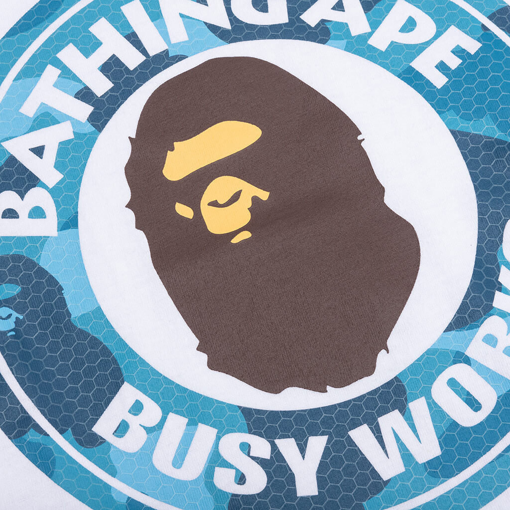 Honeycomb Camo Busy Works Tee - White/Blue