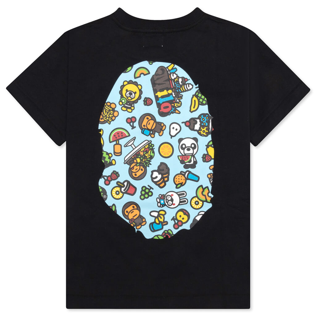 Kids Baby Milo Mixed Fruit Big Ape Head Tee - Black