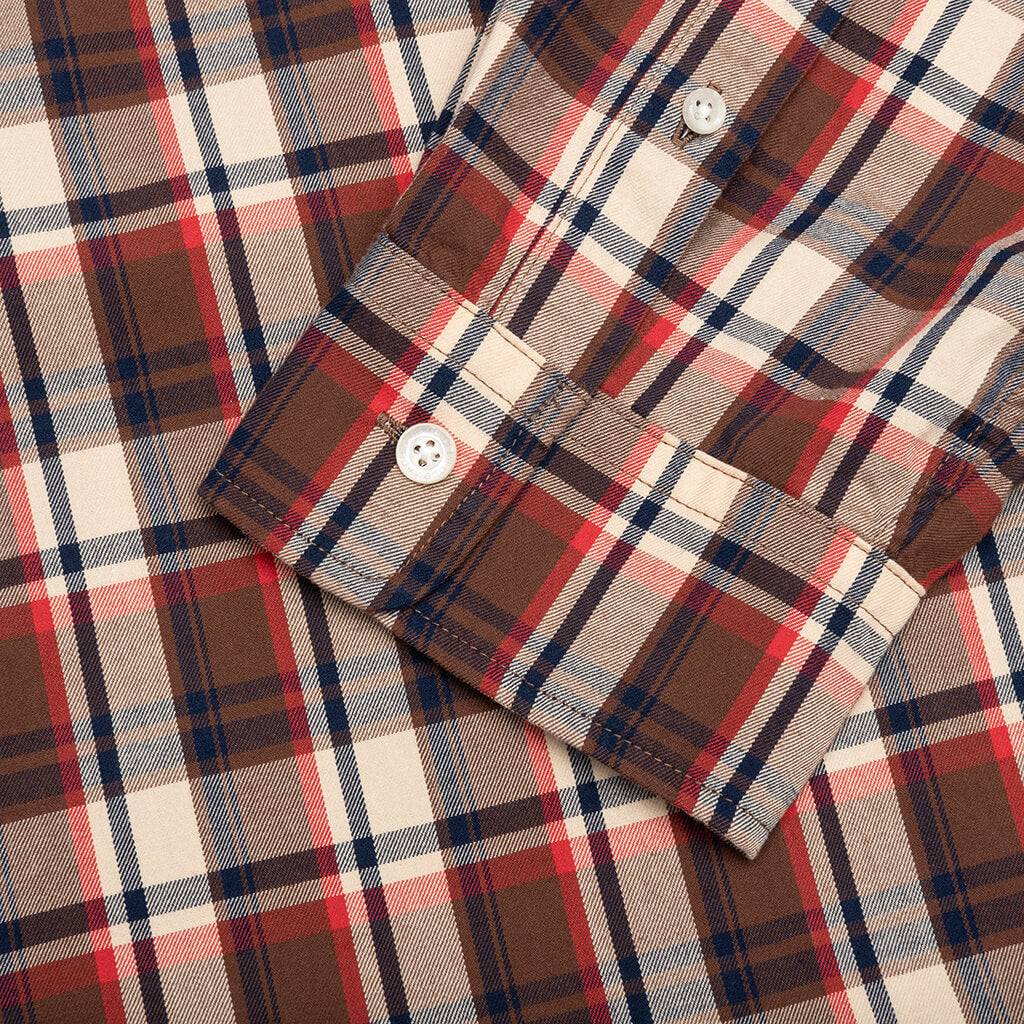 Mini Bape Check Loose Fit Shirt - Red