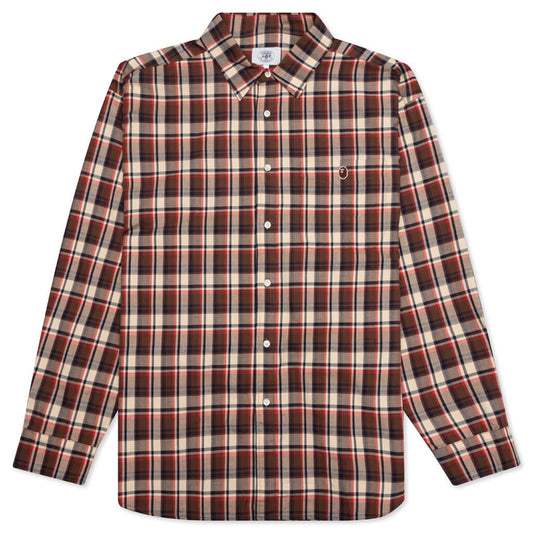 Mini Bape Check Loose Fit Shirt - Red