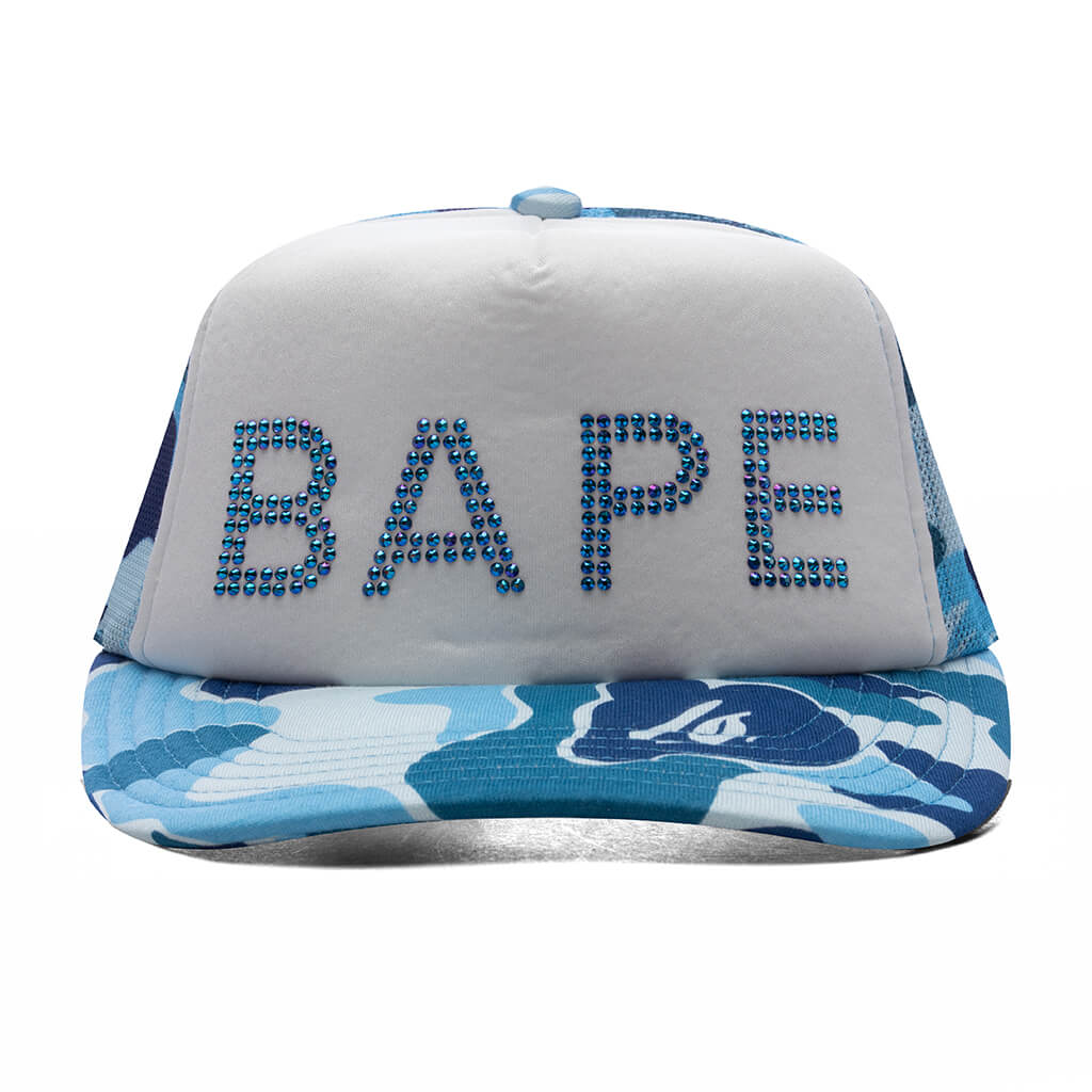 ABC Camo Crystal Stone Mesh Cap - Blue