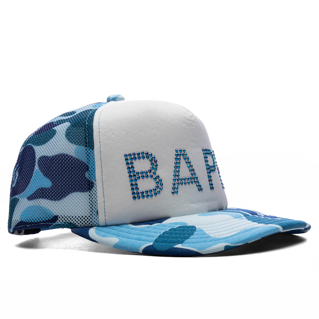 ABC Camo Crystal Stone Mesh Cap - Blue