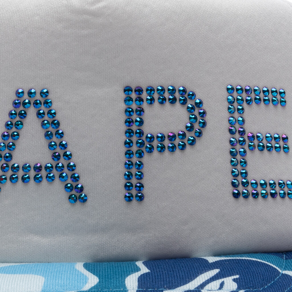 ABC Camo Crystal Stone Mesh Cap - Blue