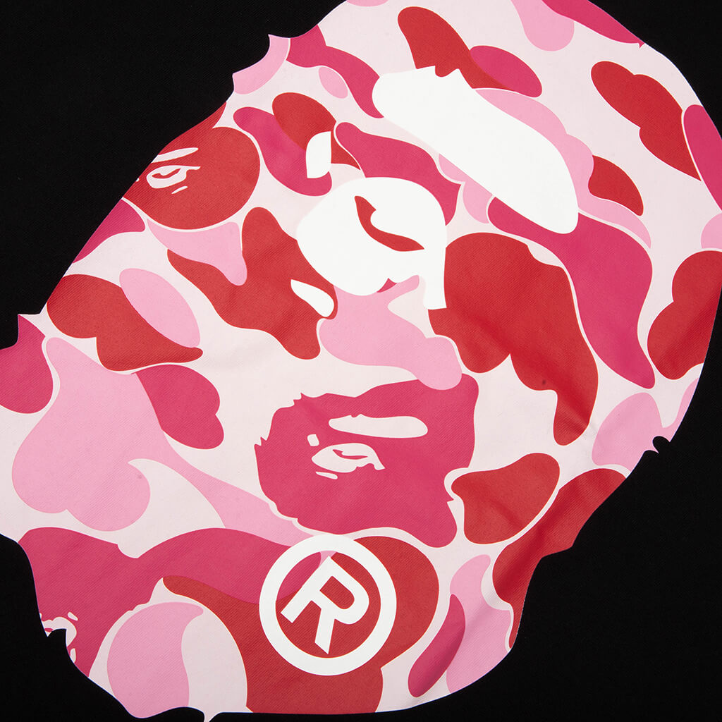 ABC Camo Big Ape Head Tee - Black/Pink