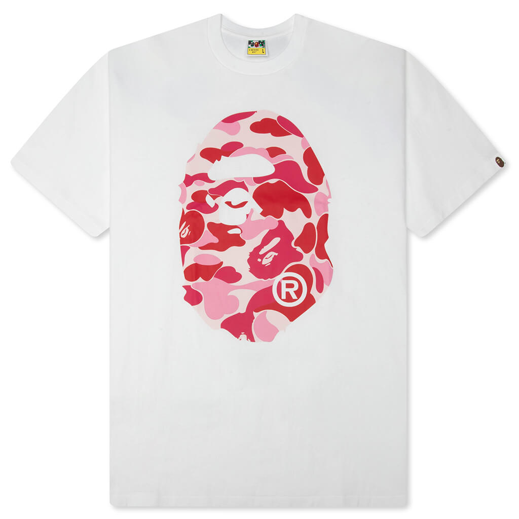 ABC Camo Big Ape Head Tee - White/Pink