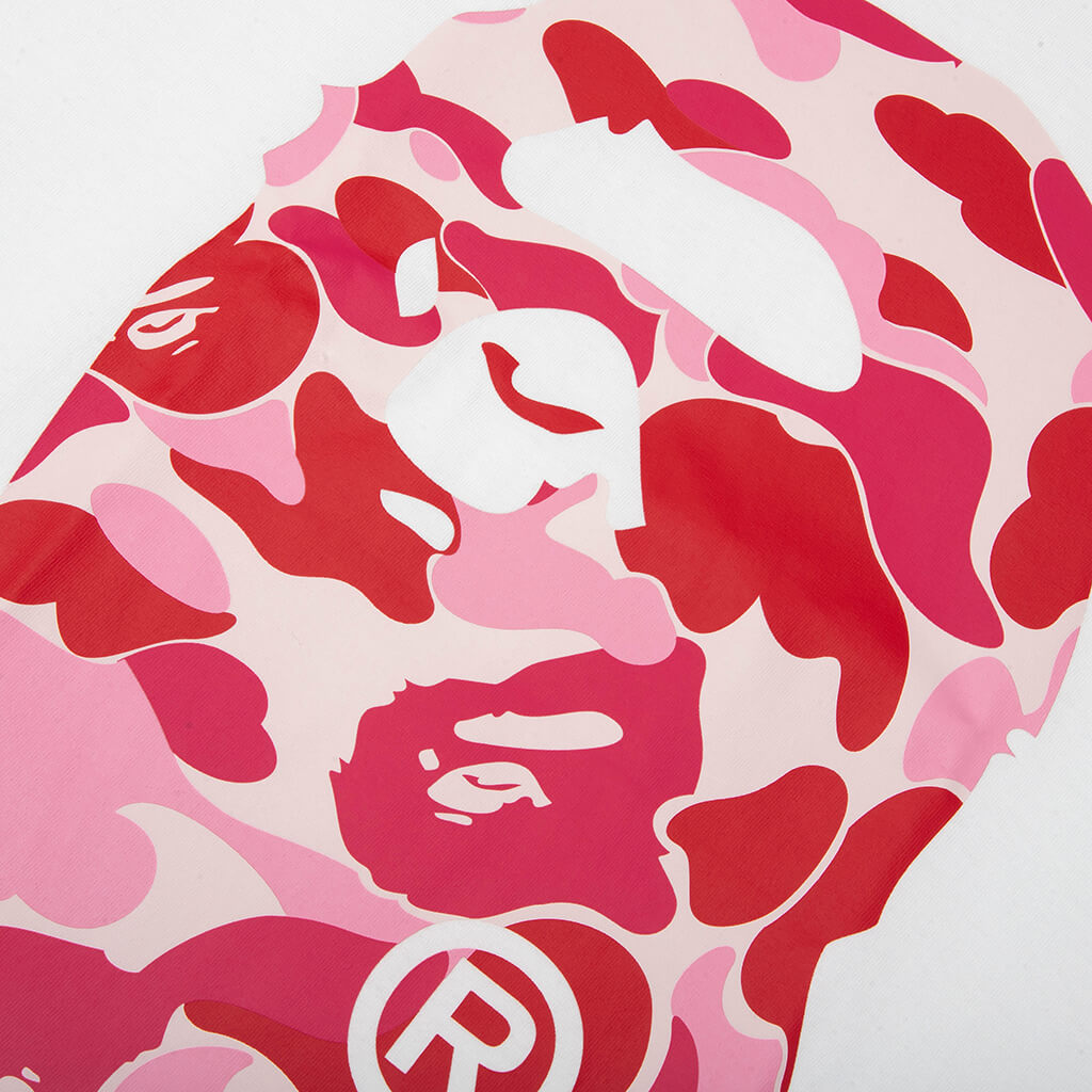 ABC Camo Big Ape Head Tee - White/Pink