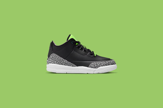 Air Jordan 3 Retro SE (PS) 'Electric Green' - Black/Violet Shock
