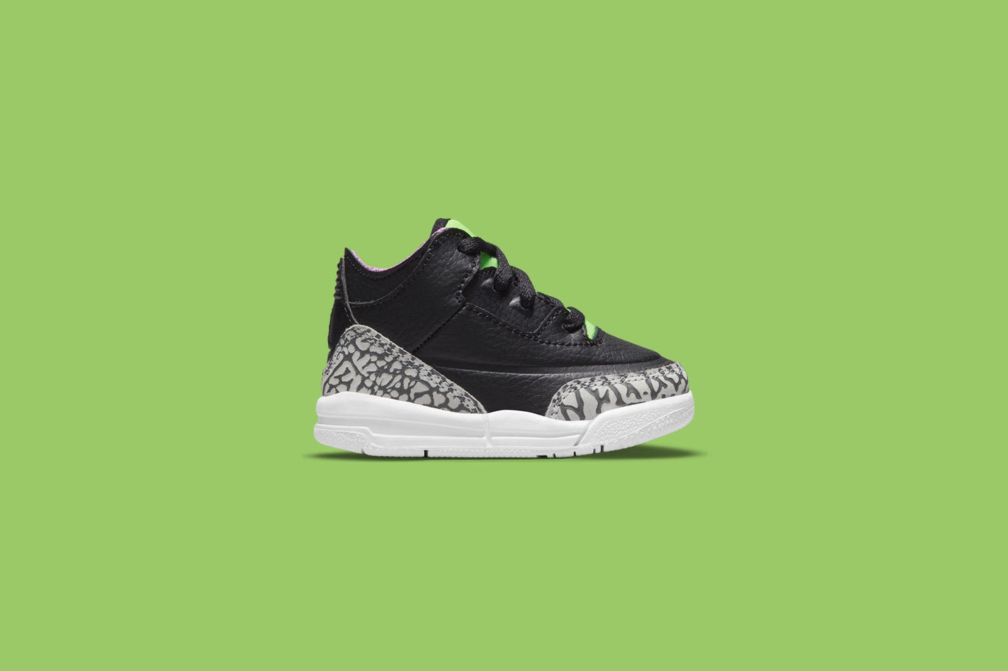 Air Jordan 3 Retro SE (TD) 'Electric Green' - Black/Violet Shock