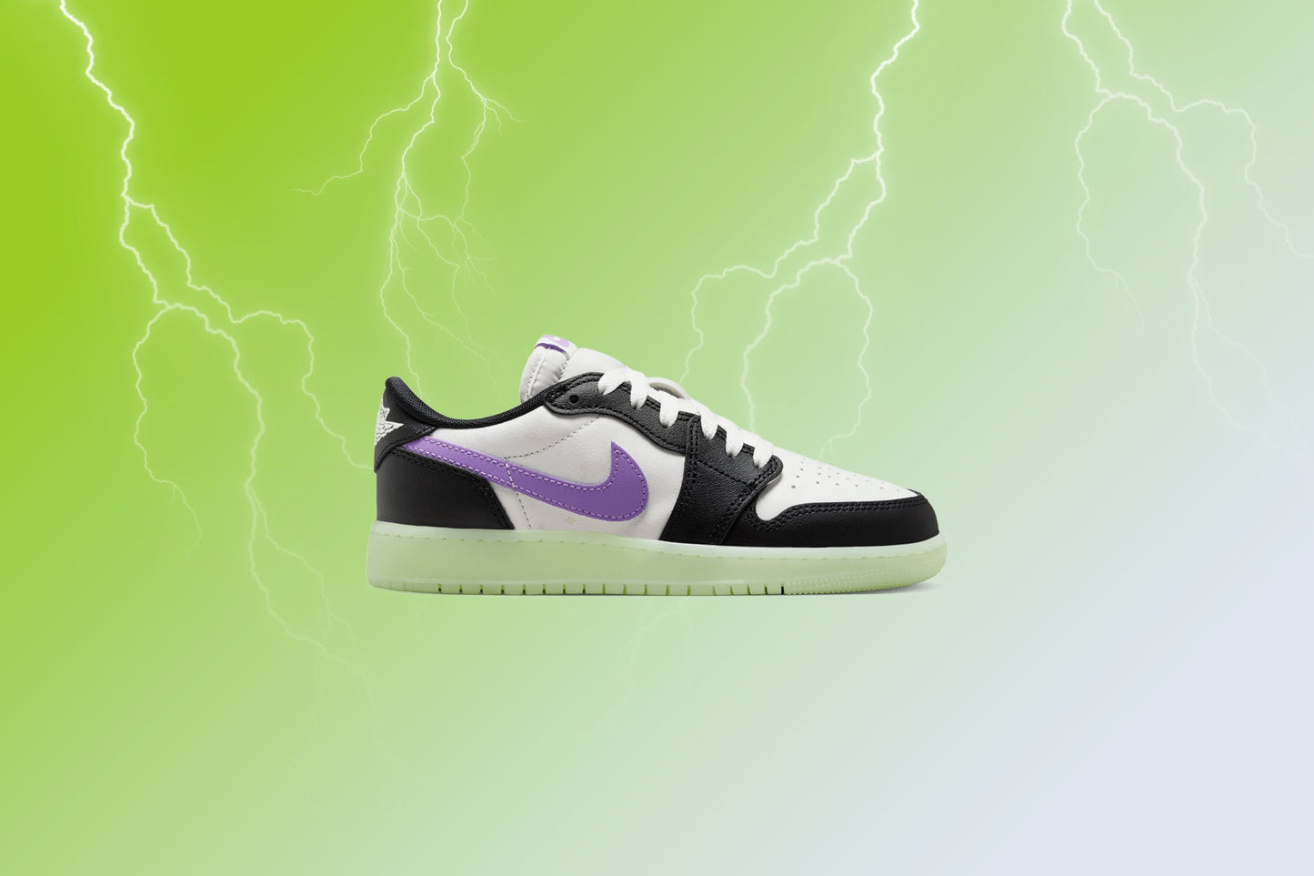 Air Jordan 1 Retro Low OG (GS) - Black/Black Raspberry/Volt Tint