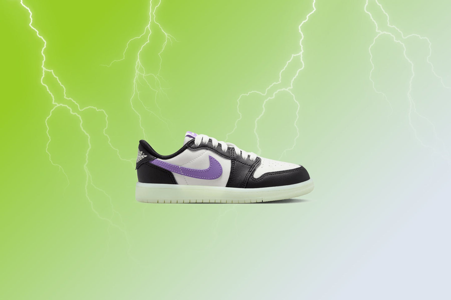 Air Jordan 1 Retro Low OG (PS) - Black/Black Raspberry/Volt Tint