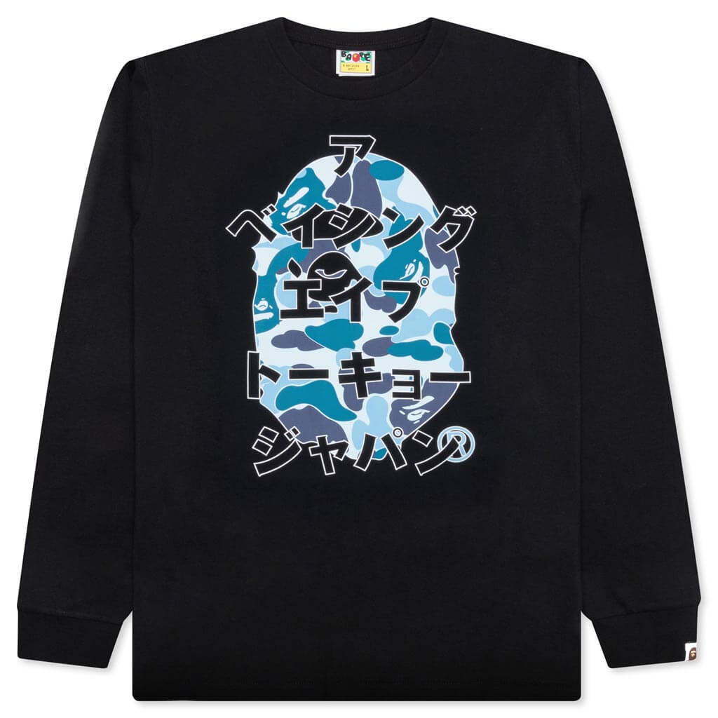 Abc Camo Japanese Letters L/S Tee - Black/Blue
