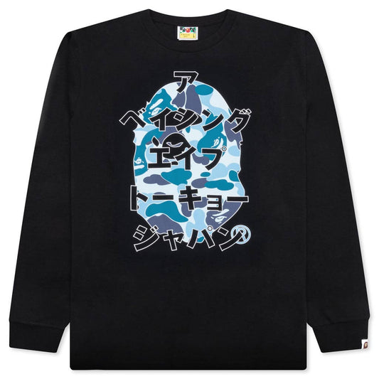 Abc Camo Japanese Letters L/S Tee - Black/Blue