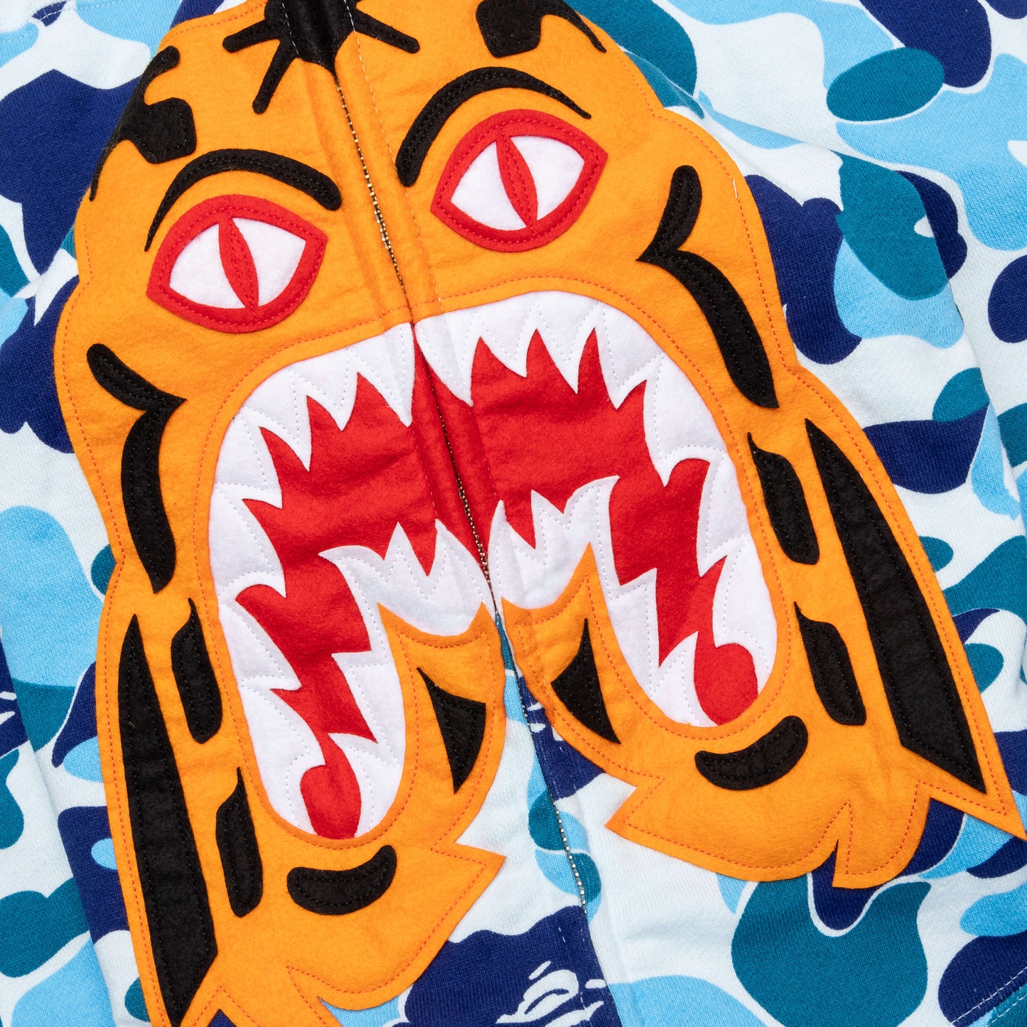 Abc Camo Tiger Full Zip Hoodie - Blue