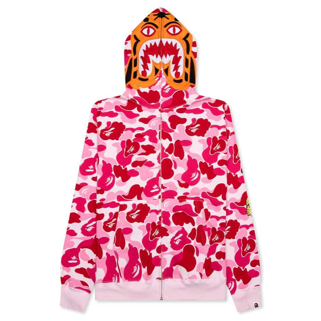 Abc Camo Tiger Full Zip Hoodie - Pink