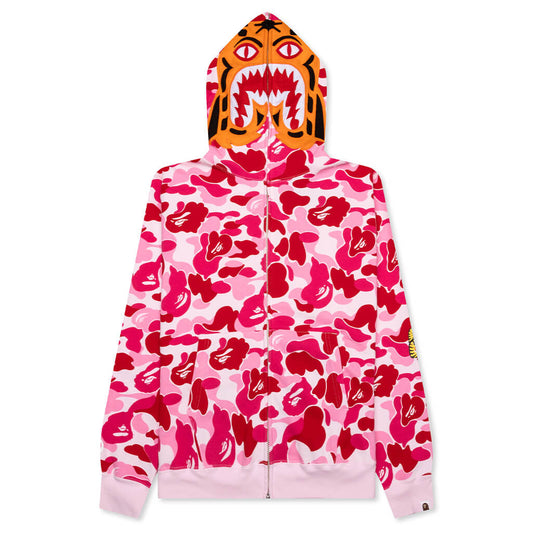 Abc Camo Tiger Full Zip Hoodie - Pink