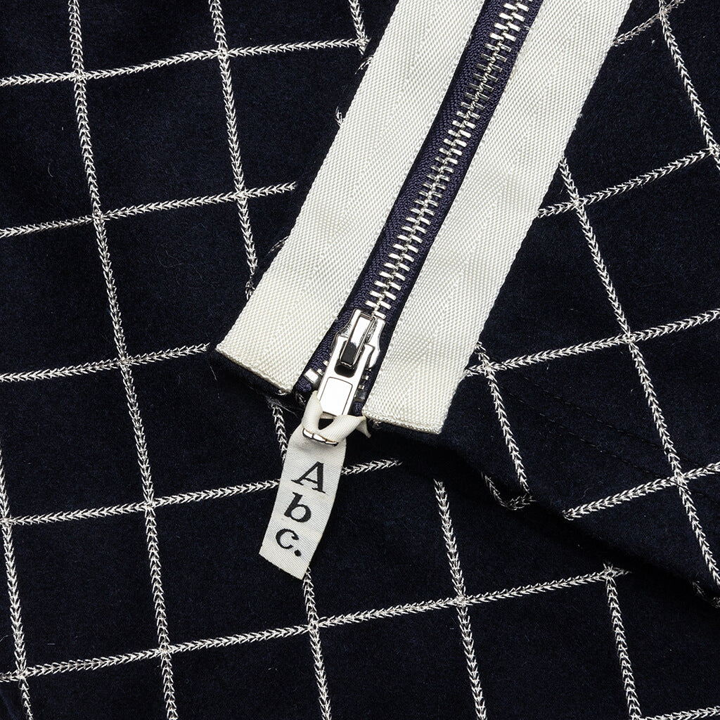 Abc. Diamond Chain Stitch Quilted Wool Zipper Breakaway Pants - Navy