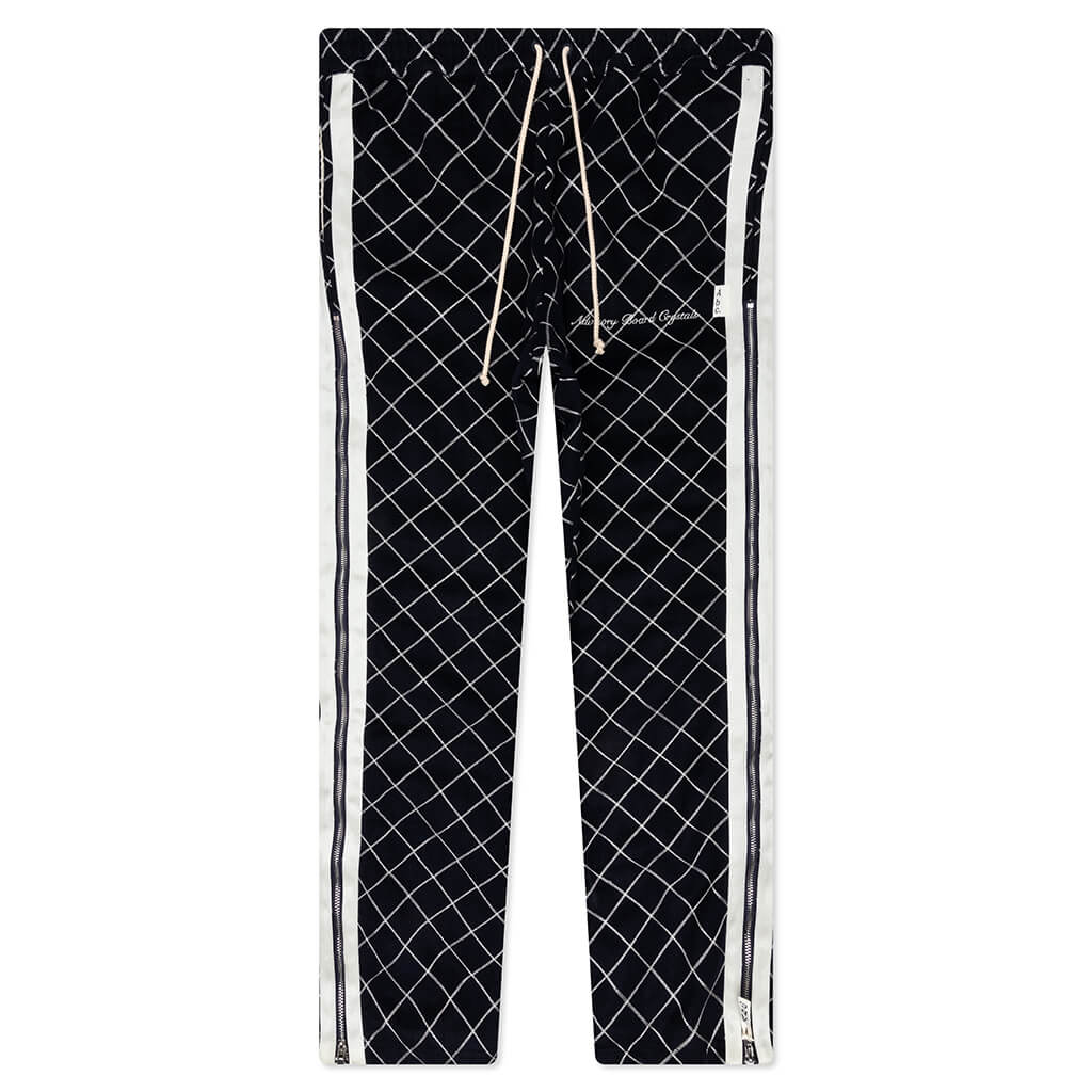 Abc. Diamond Chain Stitch Quilted Wool Zipper Breakaway Pants - Navy