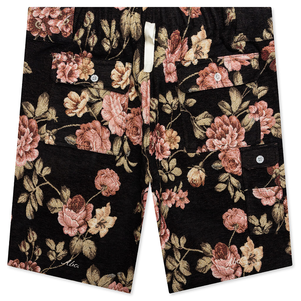 Abc. Floral Jacquard Waterproof Shorts - Black