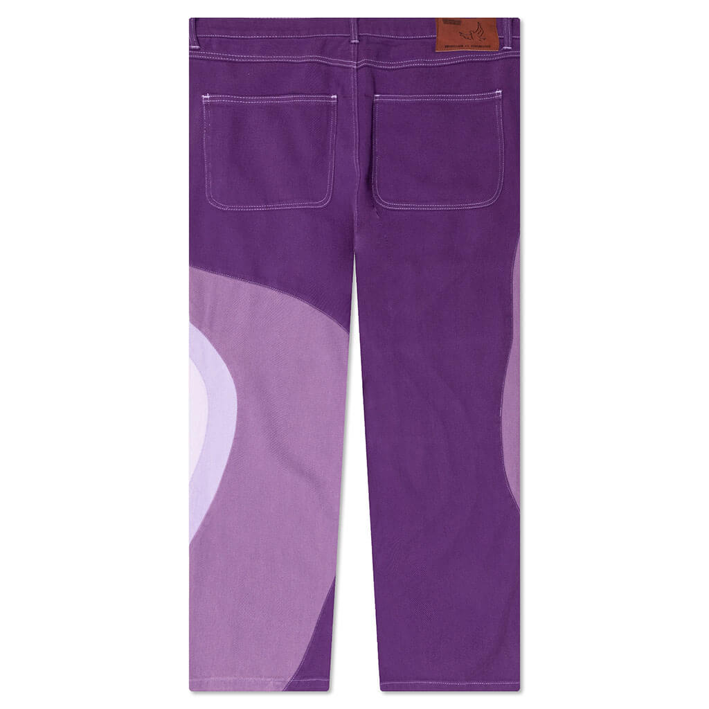 Abstract Wave Pants - Purple