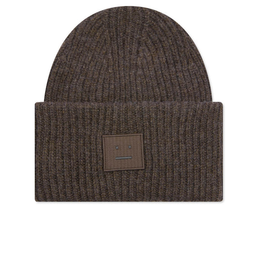 Face Logo Beanie - Grey/Brown