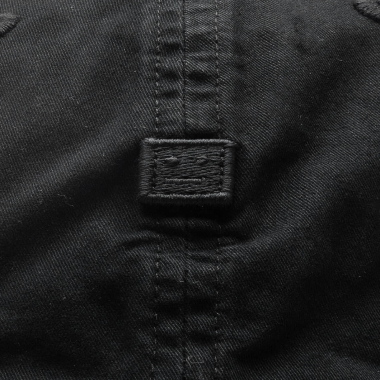 Face Logo Patch Hat - Black