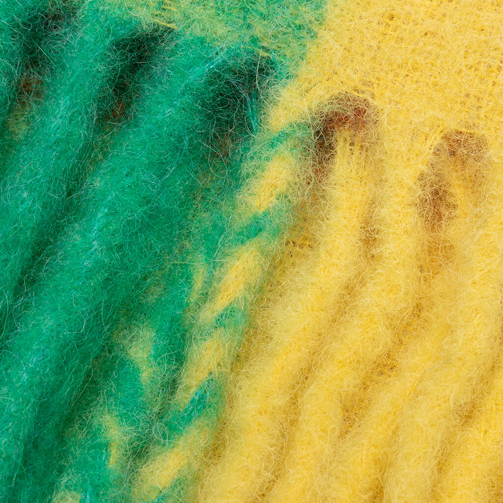 Mohair Checked Scarf - Blue/Orange/Green