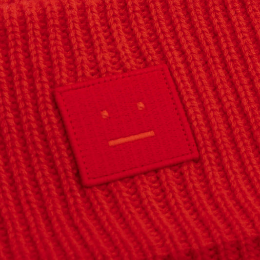 Large Face Logo Beanie - Sharp Red