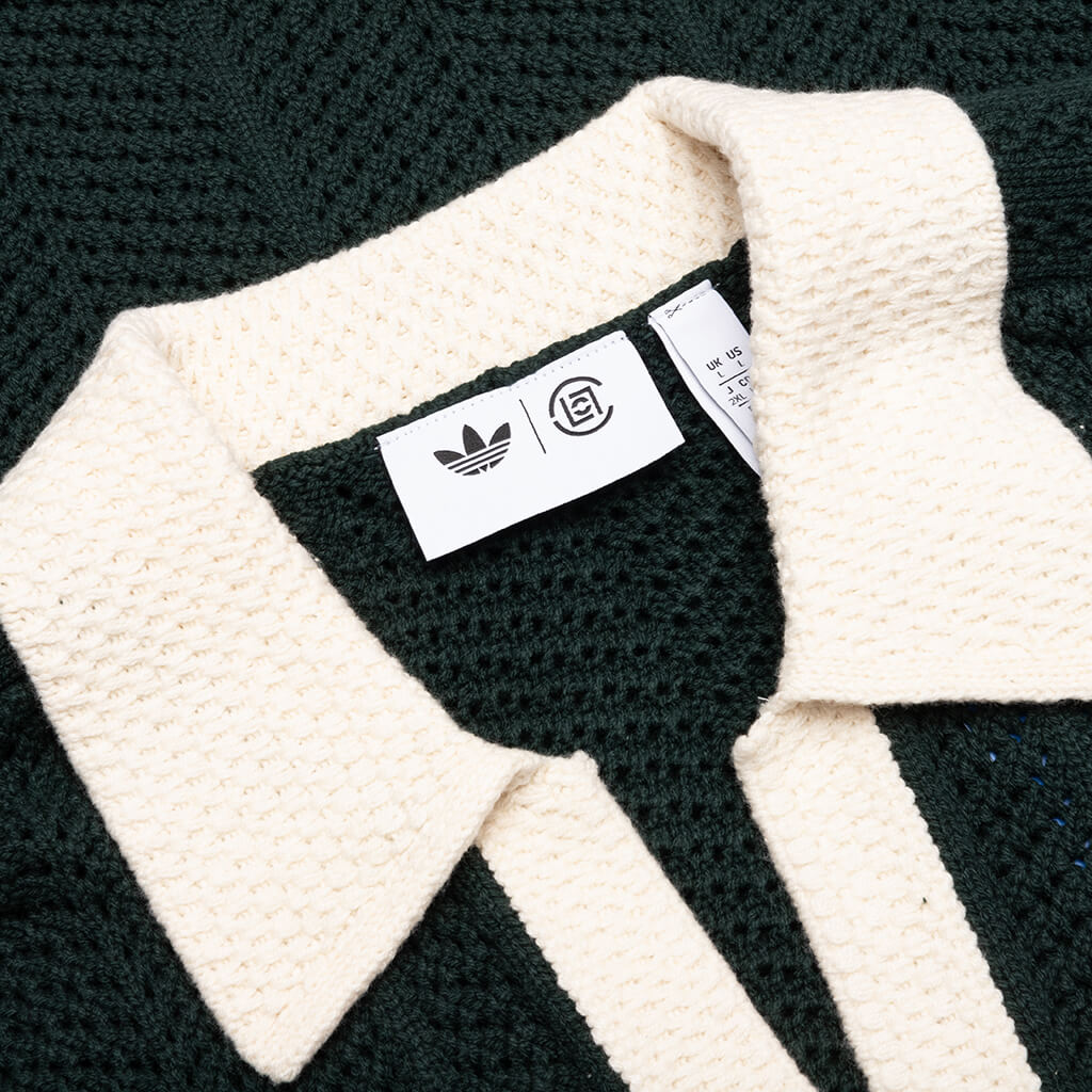 adidas Originals x CLOT Knit Polo by Edison Chen - Green Night