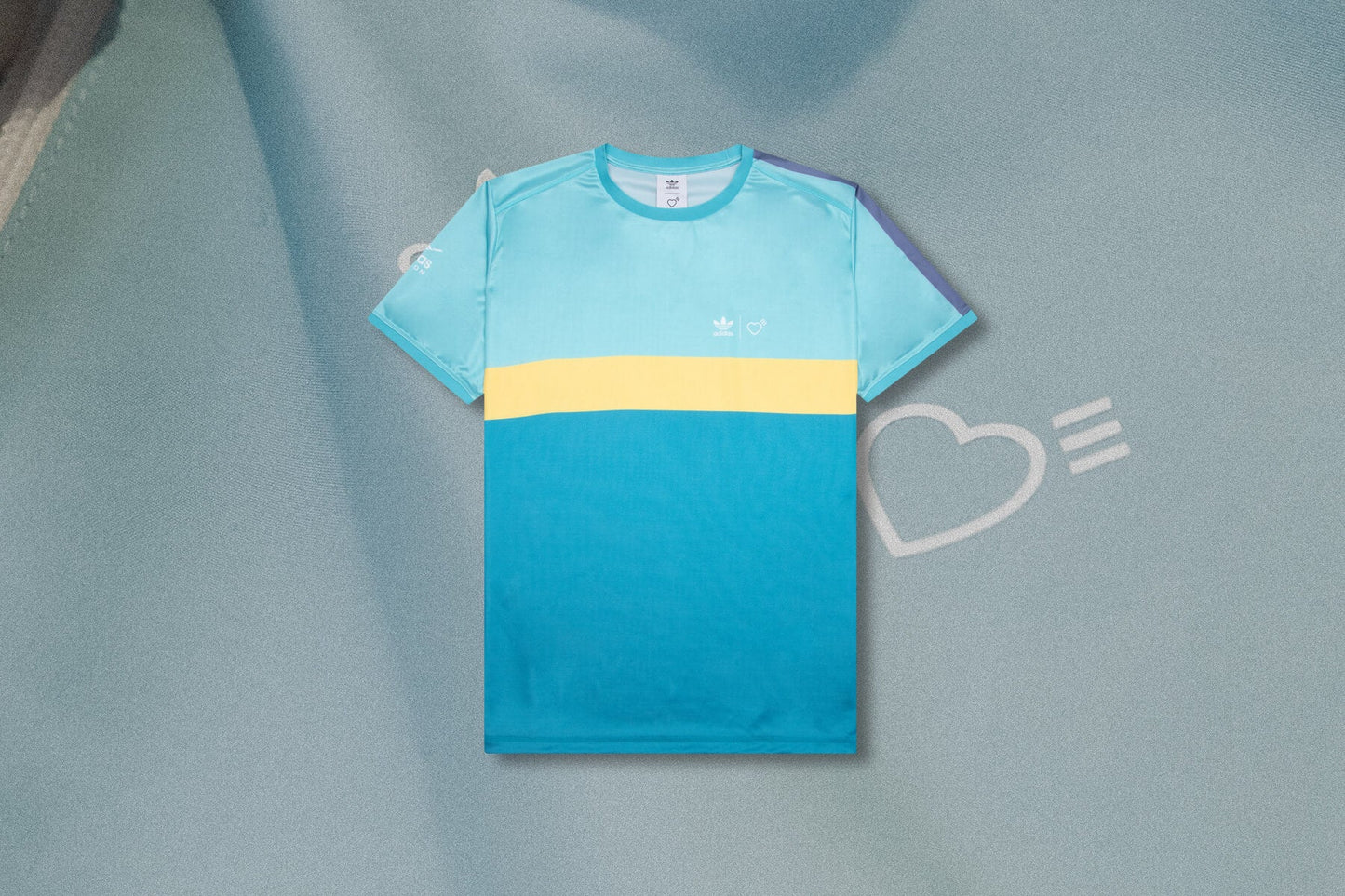 adidas Originals x Human Made Graphic Tee - Light Aqua