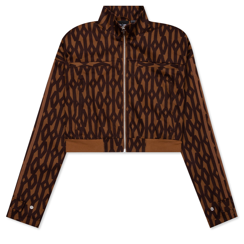 adidas Originals x Ivy Park Crop Monogram Jacket - Wild Brown/Night Red