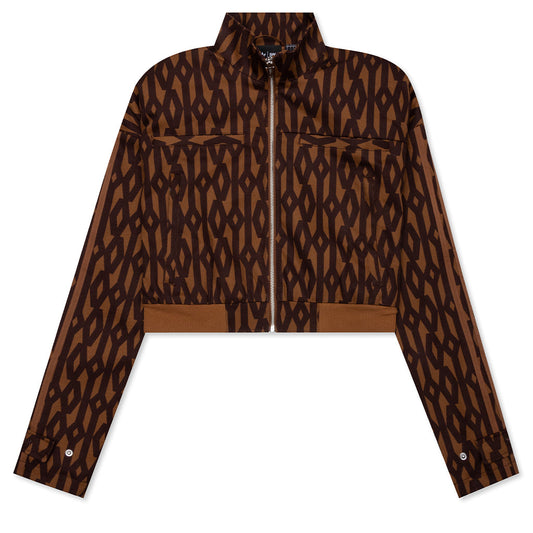 adidas Originals x Ivy Park Crop Monogram Jacket - Wild Brown/Night Red