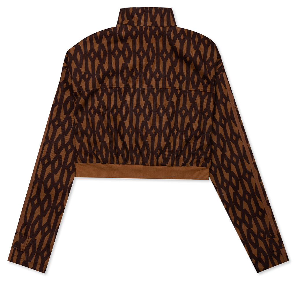 adidas Originals x Ivy Park Crop Monogram Jacket - Wild Brown/Night Red