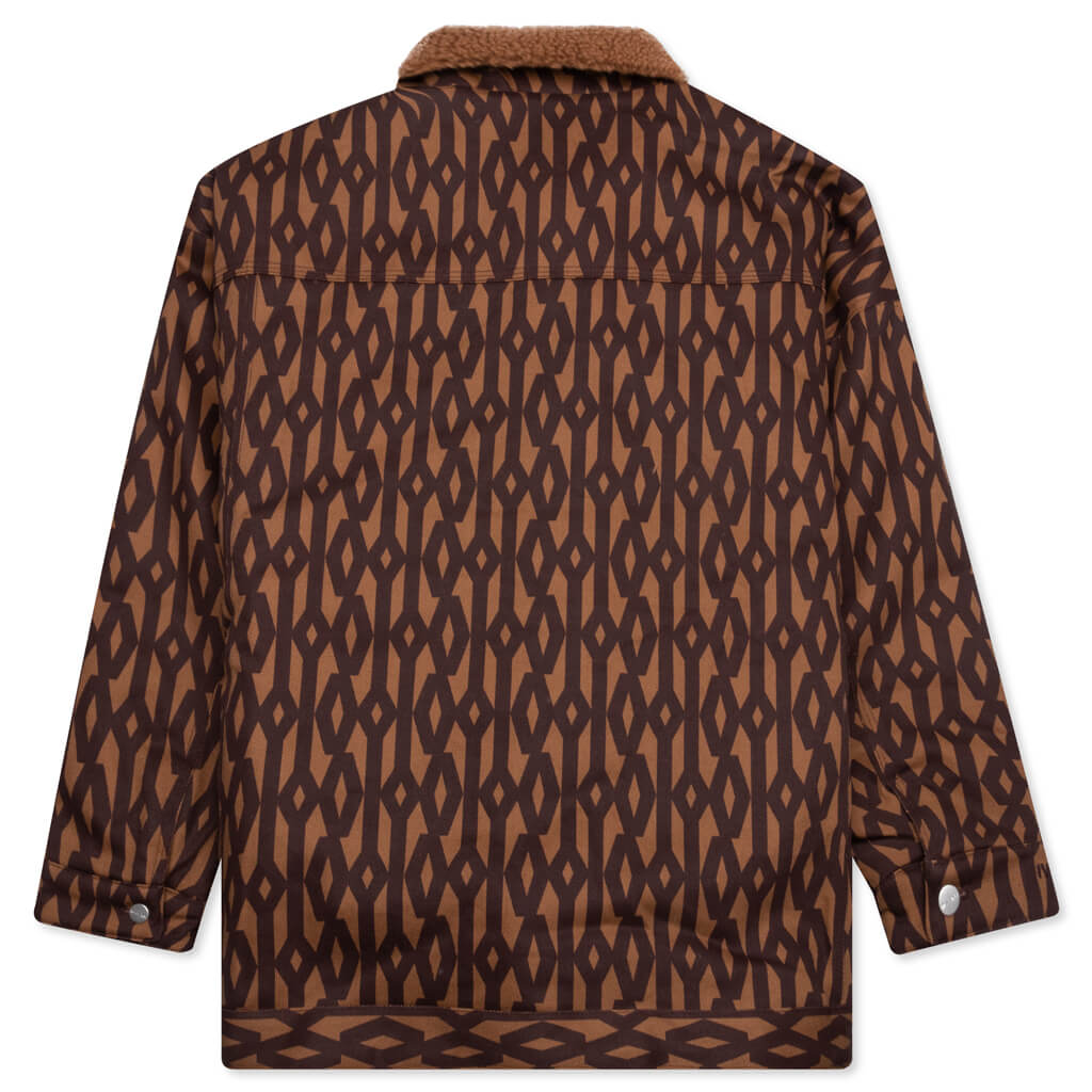 adidas Originals x Ivy Park Denim Monogram Jacket - Wild Brown/Night Red