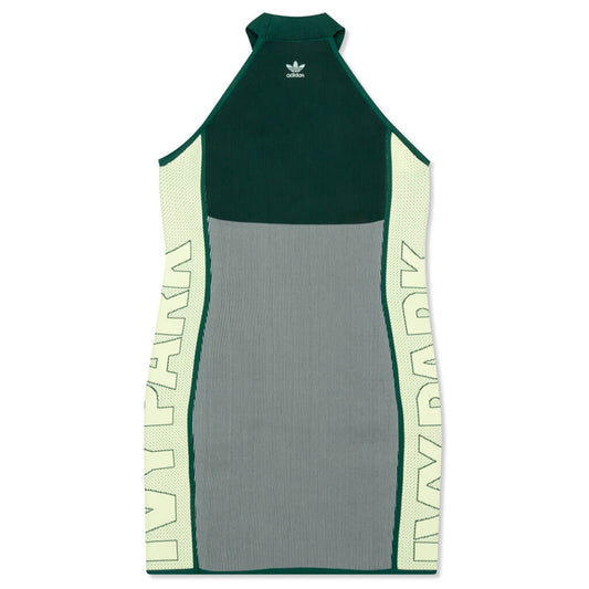adidas Originals x Ivy Park Knitted Logo Dress - Dark Green/Green Tint
