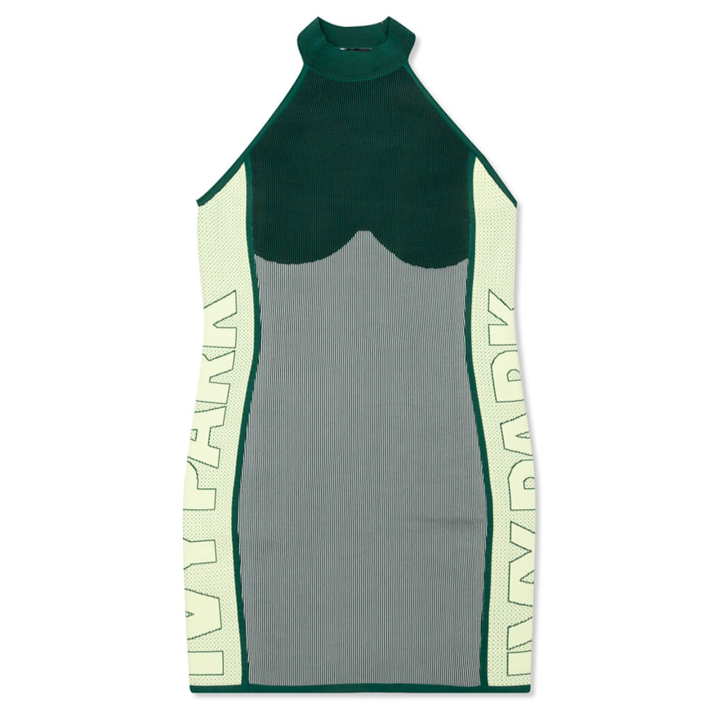 adidas Originals x Ivy Park Knitted Logo Dress - Dark Green/Green Tint