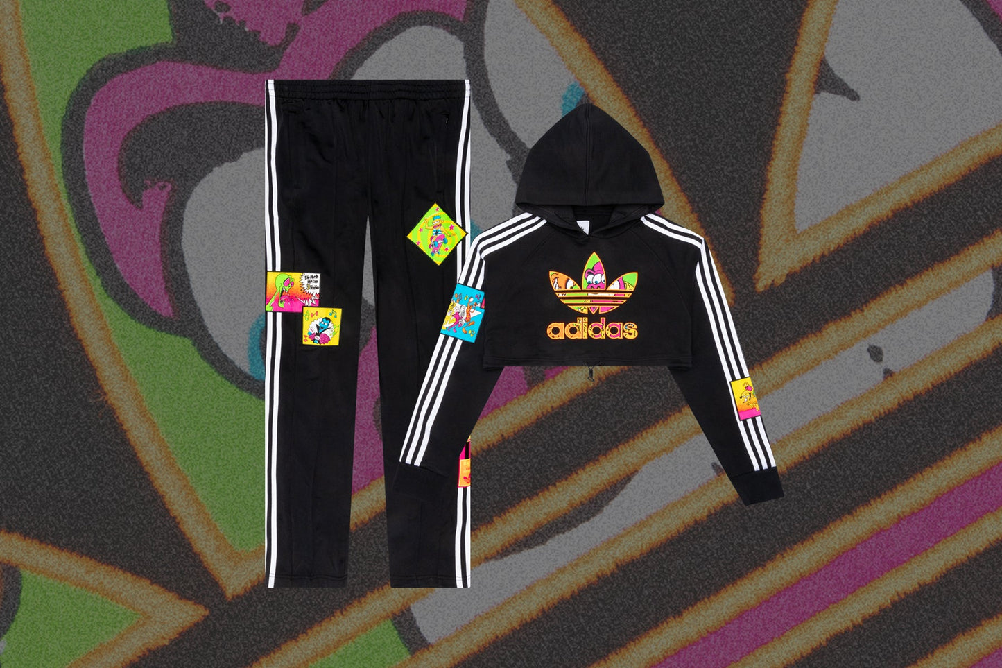 adidas Originals x Jeremy Scott Women's Cropped Hoodie - Black