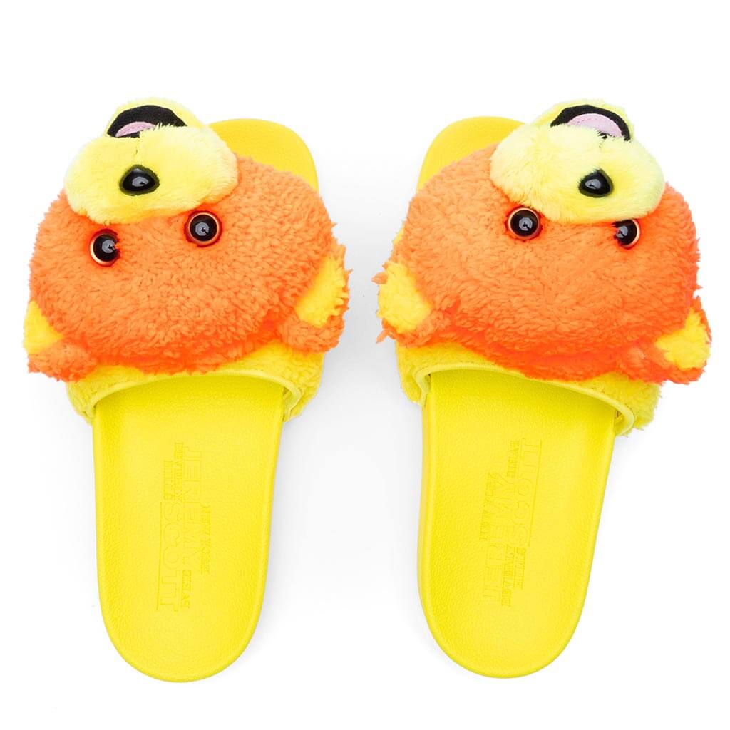 adidas Originals x Jeremy Scott Adilette Teddy - Solar Orange/Bright Yellow