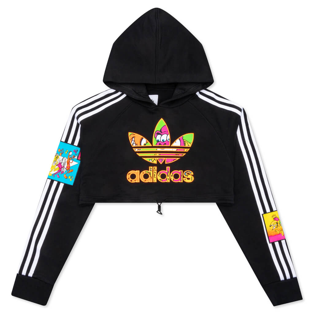 adidas Originals x Jeremy Scott Women's Cropped Hoodie - Black
