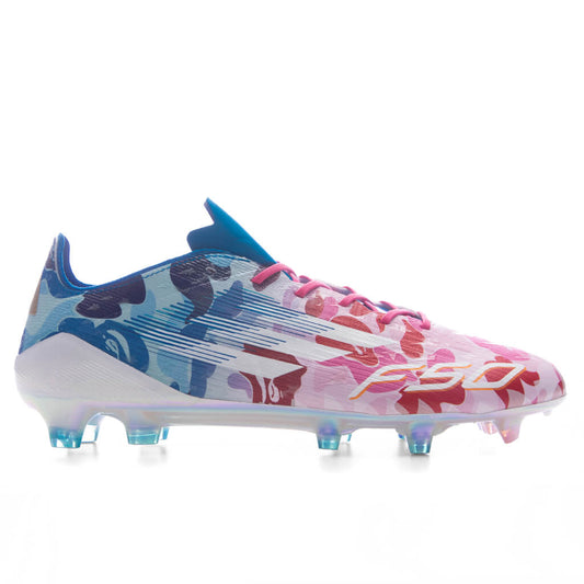 adidas Originals x BAPE F50 Elite Firm Ground Cleats - Clear Pink/Cloud White/Icey Blue