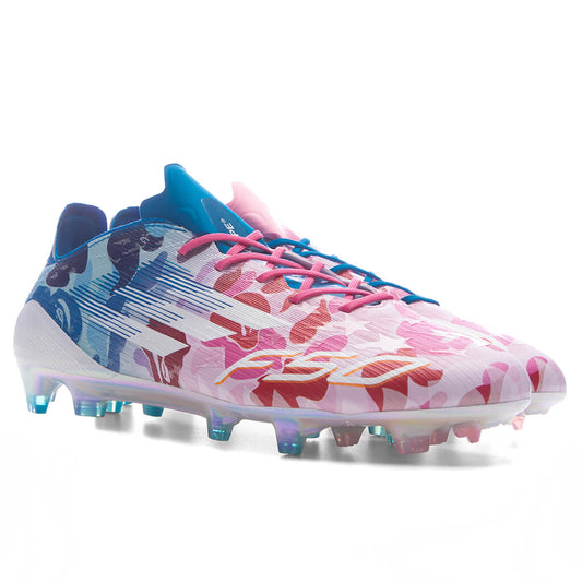 adidas Originals x BAPE F50 Elite Firm Ground Cleats - Clear Pink/Cloud White/Icey Blue