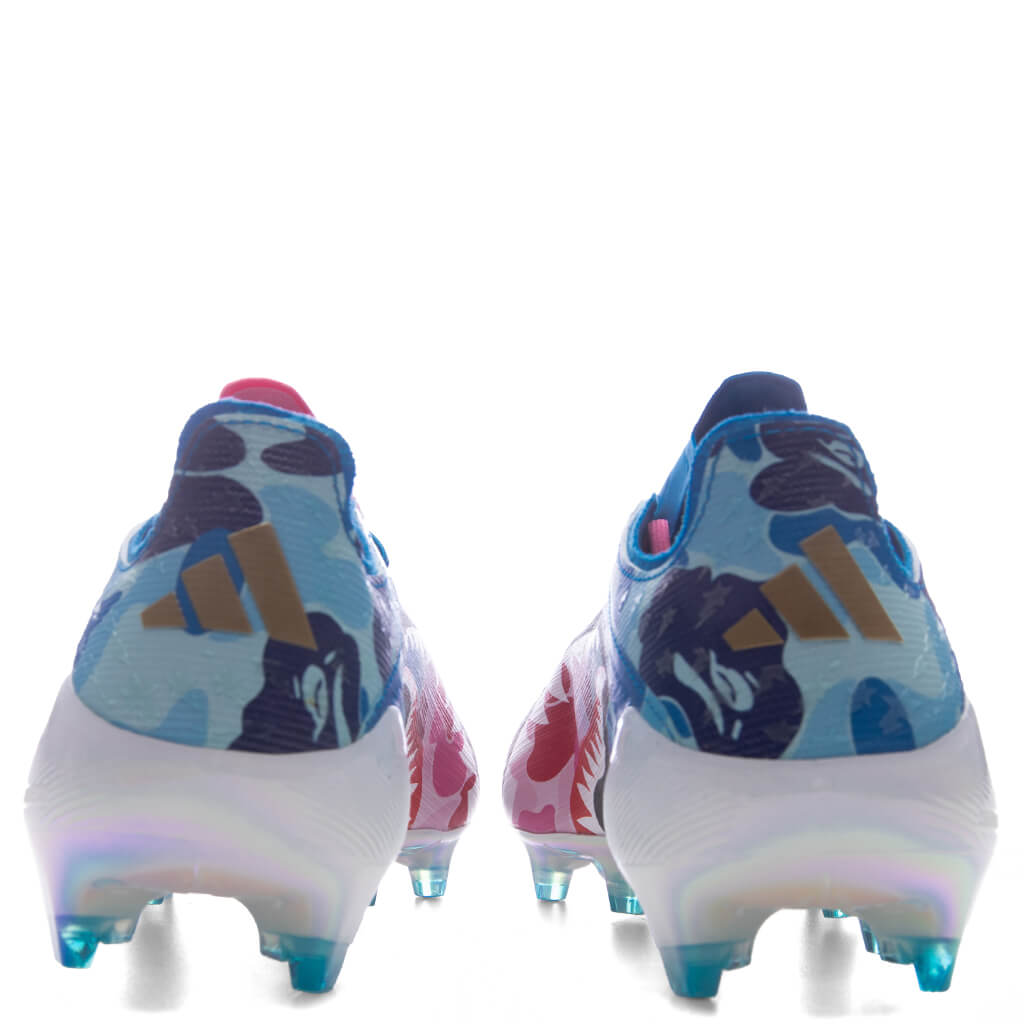 adidas Originals x BAPE F50 Elite Firm Ground Cleats - Clear Pink/Cloud White/Icey Blue
