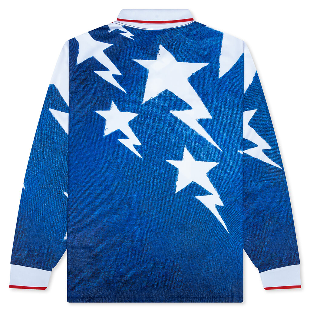 adidas Originals x BAPE L/S Star Jersey - Medium Blue Denim