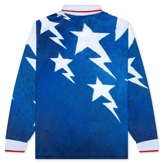 adidas Originals x BAPE L/S Star Jersey - Medium Blue Denim
