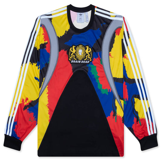 adidas Originals x Brain Dead L/S Jersey - Black/Eqt Yellow