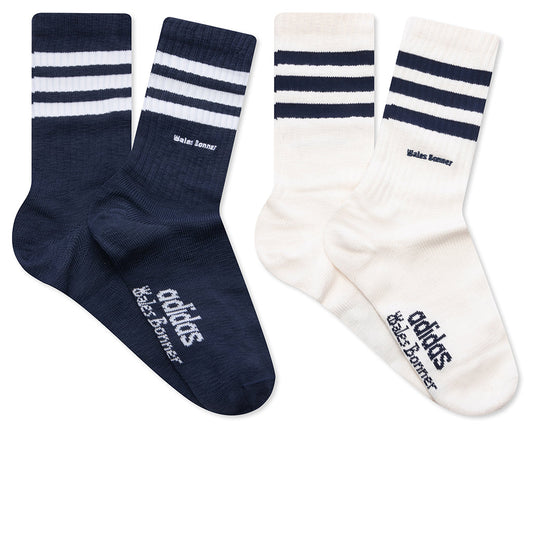 adidas Originals x Wales Bonner 3 Stripes Socks - Night Navy/Core White