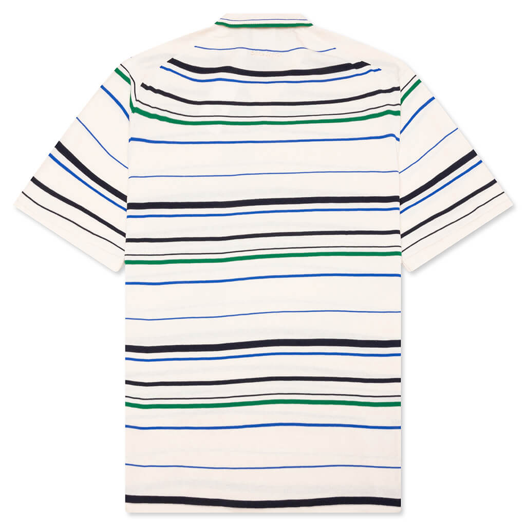 adidas Originals x Wales Bonner Knit Polo - Wonder White/Green/Blue Bird
