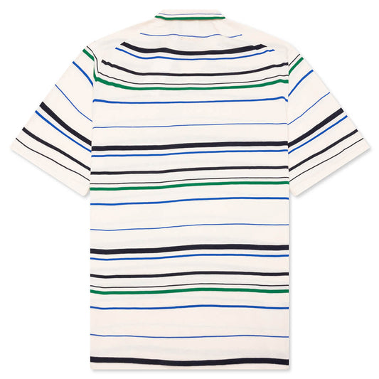 adidas Originals x Wales Bonner Knit Polo - Wonder White/Green/Blue Bird